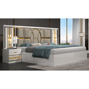 Juego <span class=keywords><strong>de</strong></span> dormitorio moderno <span class=keywords><strong>de</strong></span> lujo turco a precio barato directo <span class=keywords><strong>de</strong></span> fábrica tamaño King/Queen cama <span class=keywords><strong>de</strong></span> madera personalizada almacenamiento hogar Hotel Villa - Product Image 4