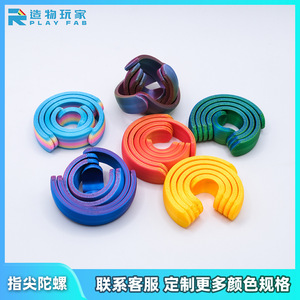 3D Printed Fidget <b>Spinner</b> Spiral <b>Ring</b> Stress Relief Toy Portable Plastic Unisex 8 To 13 Years - Product Image 5