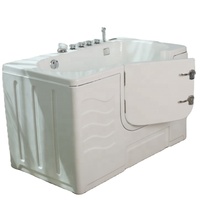 Baignoire Spa pour Chien Autoportante en Acrylique Écologique, Design Moderne, Portable, Rectangulaire, avec Massage par Jet d'Air, Grande Station de Lavage pour Chiens