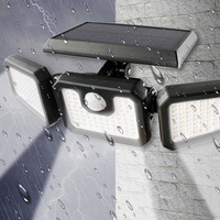 Lampe murale solaire extérieure IP54 étanche, projecteur LED avec panneau solaire, blanc chaud, pour jardin