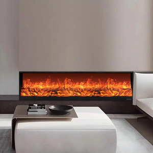 <span class=keywords><strong>Camino</strong></span> Elettrico Moderno a LED 2D da Parete con Porta TV in Vetro e Fiamma Decorativa per Interni per Hotel in Metallo - Product Image 4