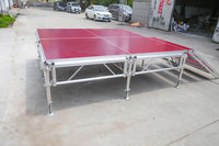 Scène extérieure mobile de luxe antidérapante pour événements, podium facile à installer, équipement d'éclairage pour concerts et mariages, scène extérieure en aluminium
