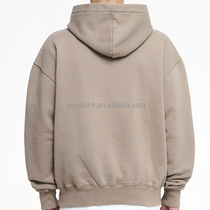 เสื้อฮู้ดผ้าคอตตอนแบบไม่มีสายสำหรับผู้ชายเสื้อแบบสวมศีรษะแนวสตรีทแวร์ผ้าเฟรนช์เทอร์รี่วินเทจออกแบบได้ตามต้องการโลโก้ได้100% - Product Image 5