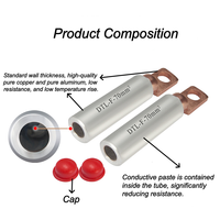 Cosses de câble bimétalliques cuivre-aluminium MINGXU DTL-F 240mm² à sertir à plat, terminaux IEC CE, usine OEM