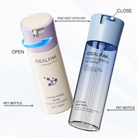 Flacon pulvérisateur en plastique PET personnalisé 60ml 100ml 120ml, flacon pompe cylindrique à fine brume pour parfum, toner, emballage cosmétique