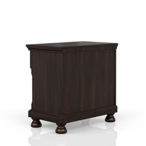 โต๊ะข้างเตียงสีดำเชอร์รี่ ตู้เก็บของสองลิ้นชัก เฟอร์นิเจอร์ห้องนอน - Product Image 3