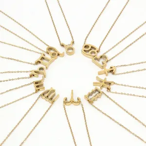EManco Nuova Collana con Ciondolo dei 12 <span class=keywords><strong>Segni</strong></span> Zodiacali per Uomo e Donna, Collana con 12 Costellazioni, Regalo alla Moda, Dropshipping - Product Image 4