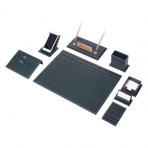 Vega <b>Large</b> <b>Desk</b> Pad 12-Piece Leather <b>Desk</b> Set Office Supplies Organizer & Accessories Stationary Set for Office or Study - Product Image 1