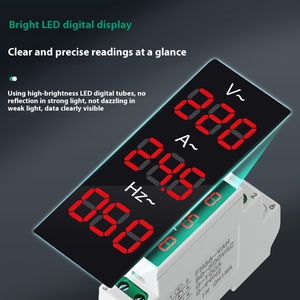 AC80-500V Mini Modular LED hiển thị kỹ thuật số Detector Din Rail núi 100A ba pha hiện tại Ampe Meter Điện áp mét - Product Image 2