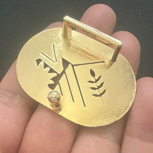 Hebilla de cinturón de metal personalizada, logotipo de marca personalizado a la moda, diseño redondo con sonrisa, hebilla de aleación de zinc - Product Image 2