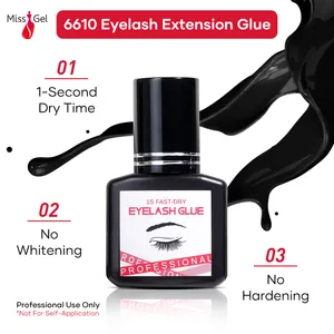 Missgel Custom Lasting Fast Dry Black Eyelash Extension Glue Waterproof Low Humidity Professional Lash Extension Adhesive Glue