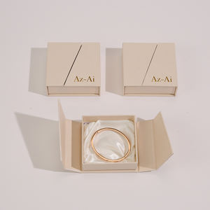 New Arrival Square Double Open Door Design <b>Magnetic</b> Closure Customized Color Jewelry Boxes with Ribbons for Rings and <b>Bracelets</b> - Product Image 6