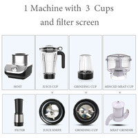 HappyPartner Multifunctionele 4-in-1 Elektrische Blender Voedselblender Sapcentrifuge Blender Smoothie Maker