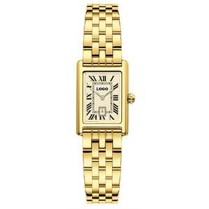 Custom Logo <strong>Women's</strong> <strong>Watch</strong> and Bracelet <strong>Set</strong> Gold Plated Stainless Steel Jewelry Gift <strong>Set</strong> with Gift Box for Party - Product Image 1