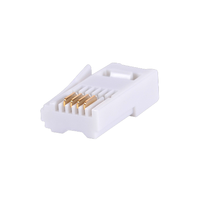 Connecteur modulaire RJ11 UK 6P4C en plastique blanc certifié ISO9001