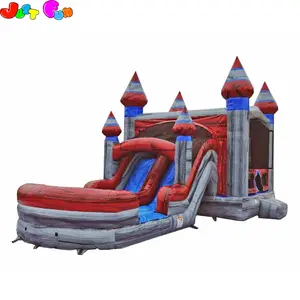 cheap curvy inflatable palm tree water park slides tropical big water slides for sale