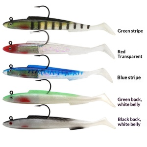 Señuelo de anguila blanda pre-montado con anzuelo Mustad de 10g-30g, cola <span class=keywords><strong>en</strong></span> T láser, swimbait para pesca de lúcio y cabeza de serpiente <span class=keywords><strong>en</strong></span> agua dulce y salada. - Product Image 5