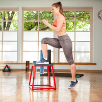 Caja de plataforma pliométrica de Metal de 12/18/24 pulgadas, caja de paso de salto de ejercicio físico para entrenamiento