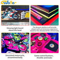 Máquina de Juegos Arcade para Motocicletas G-Honor de Doble Pantalla, 2 Jugadores, Funciona con Monedas, Simulador de Carreras de Motos para Centros de Entretenimiento
