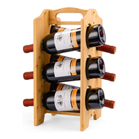Étagère à vin en bambou Portable, rangement en bois, pour 6 bouteilles, 1 pièce
