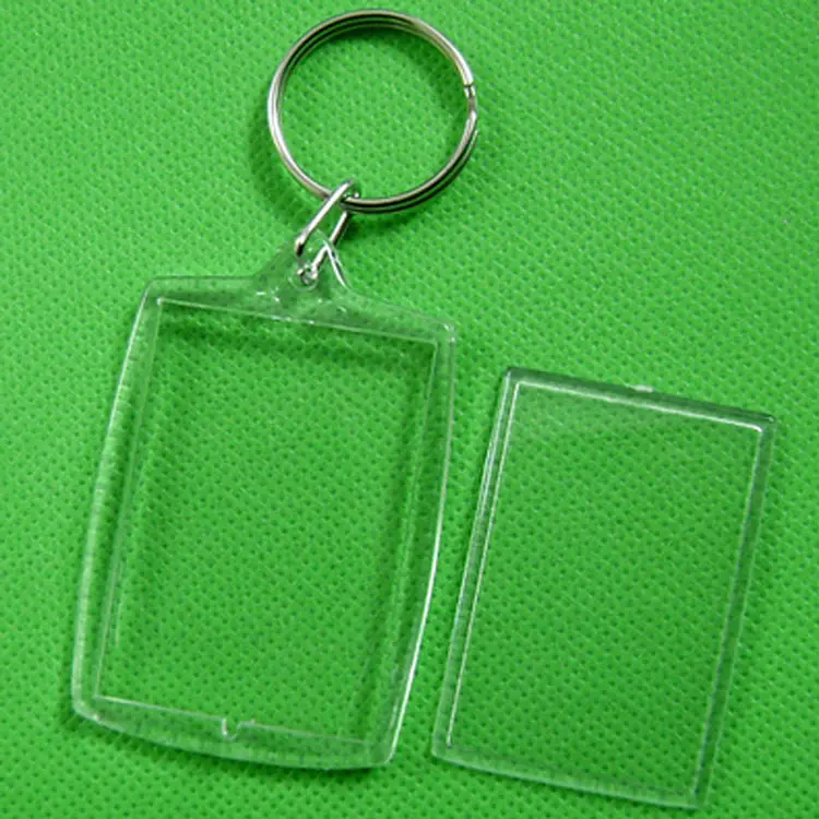 DIY Photo Frame Keychain Transparent Acrylic Keychain Blank Key Holder