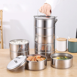 อินเดีย Stackable Take Away อาหาร Tiffin Carrier 3/4/5ชั้นสแตนเลสกล่องอาหารกลางวันโลหะ