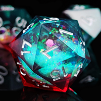 Ensemble de dés RPG faits à la main, effet Nébuleuse Aurore, bords nettoyés, sans bulles, noyau liquide, sphères D4 D12, polyédriques, dés en résine pour D&D