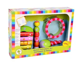 Wholesale Eco-Friendly Wooden xylophone and flute Baby Musical Toy Sets