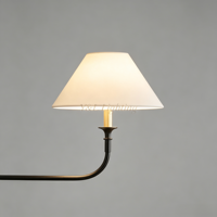 Lustre LED en fer à 4 lumières avec abat-jour en tissu or/noir, télécommande, hauteur réglable, intensité variable, pour salle à manger et éclairage de salon