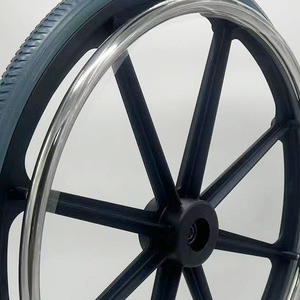 Wheelchair Tires 24x1/38 Black ABS <b>Plastic</b> Lightweight Front And Rear <b>Wheel</b> For Running Cycling Adult Use - Product Image 4