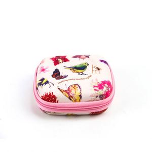 Bolsa de Cosméticos de Cuero Rosa Mini Personalizada, Organizador de Maquillaje EVA Rígido Impermeable, Espejo con Cierre de Cremallera, Estuche de Maquillaje Moderno - Product Image 2