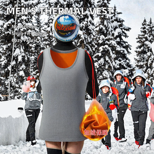Top invernale in pile termico da <span class=keywords><strong>uomo</strong></span> con biancheria intima senza maniche <span class=keywords><strong>canottiere</strong></span> attive senza traccia, con gilet inferiore aderente - Product Image 2