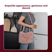 2025 nouveau sac à main en fausse fourrure de renard en peluche de haute qualité à la mode petit sac fourre-tout de Style Simple