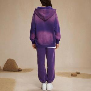 360 grammes/M² Polyester coton automne hiver surdimensionné polaire sweats à capuche femmes Double fermetures à glissière survêtement survêtement ensemble 2025 personnaliser - Product Image 6