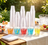 Großhandel Lebensmittelechte Recycelbare Transparente PET Stapelbare Einweg-Plastikbecher Kalte Saft-Trinkbecher für Party und Takeaway