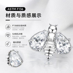 Clous d'oreilles en alliage de titane F136 Yunnique avec incrustation de zircon, bijoux de piercing hypoallergéniques pour un usage quotidien - Product Image 1