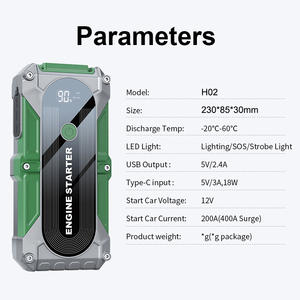 Chargeur/booster de batterie de voiture portable 1000A, sortie totale 45W, batterie de secours d'urgence pour tous les véhicules 12V et motos - Product Image 3