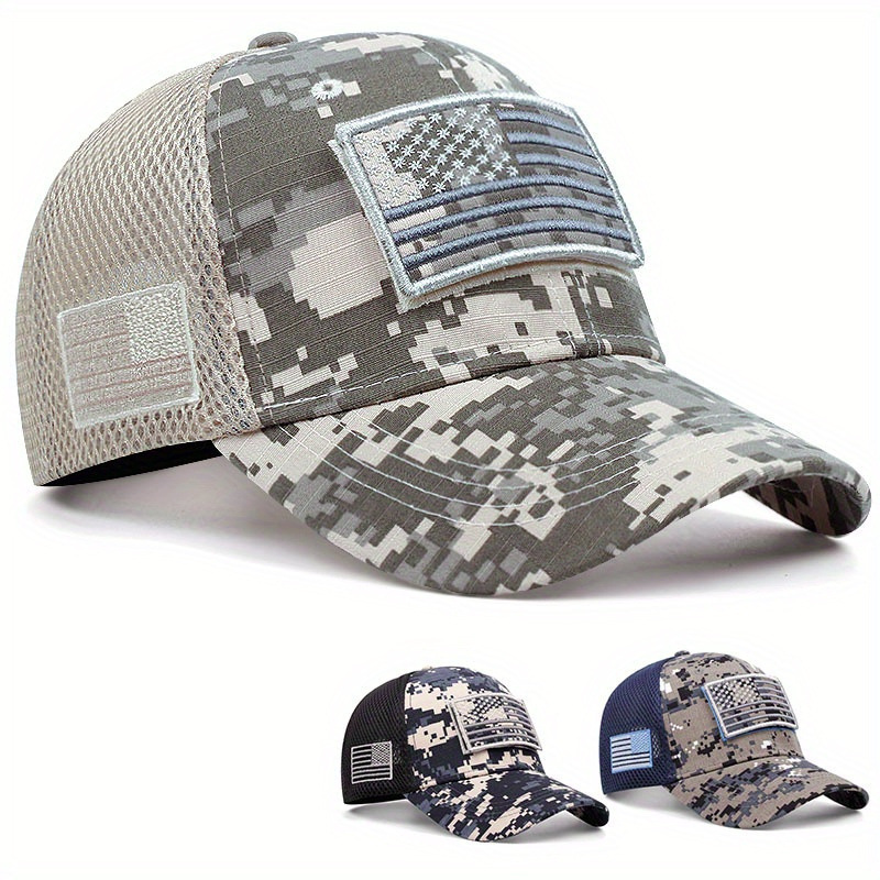 European American Trend Summer Sports Hat Camouflage Baseball Cap for Men Women for Outdoor Sports Fabric Net Stylish Fishing
