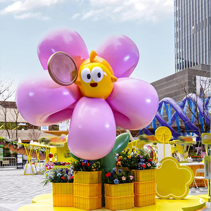 High Quality Resin Sculpture Flower FRP Sculpture Fiberglass Multi Color Large Sculpture for Indoor Outdoor Decoration
