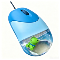 Souris optique aquatique personnalisable avec logo OEM, style dessin animé, design 3D liquide (eau/huile), souris de bureau en acrylique à mouvement liquide