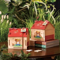 Boîte cadeau vide en forme de maison de Noël pour pâtisserie |   Boîte d'emballage portable pour nougats, Année du Cheval 2026