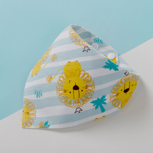 De triángulo de algodón bufanda de algodón orgánico bebé saliva toalla impreso de dibujos animados bebé babear babero - Product Image 6