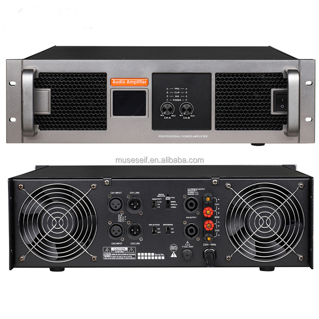 High Quality 2 Channel Stereo Audio Power Amplifier with Metal Construction for Outdoor Performance DJ Use Model RX-15