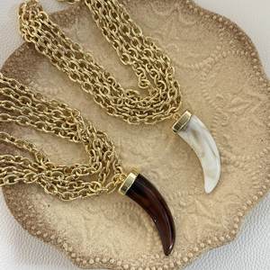 Collar de Cadena de Moda Punk Lunar, Collar de Aleación con Diseño Geométrico de Lobo, Accesorios, Colgante de Diente Blanco - Product Image 2