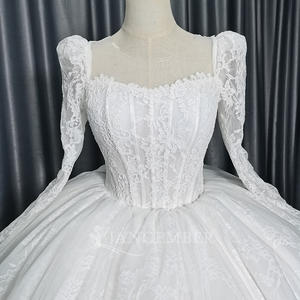 Robe de mariée Vestidos De Novias avec sequins, perles et dentelle, robe de soirée Nigéria Lscm05 Jancember - Product Image 6