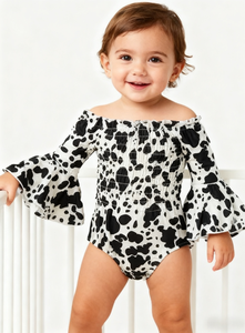 Tutina personalizzata per neonato tutina a maniche lunghe con maniche a campana tuta di un pezzo con spalle scoperte per bambini - Product Image 3