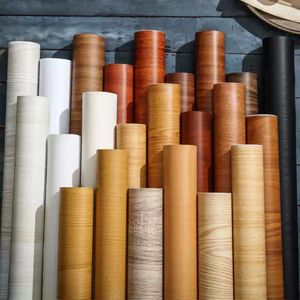 Grain de bois papier auto-adhésif épaissi <span class=keywords><strong>Boeing</strong></span> <span class=keywords><strong>Film</strong></span> papier peint noyer porte bureau armoire meubles rénovation autocollant - Product Image 1