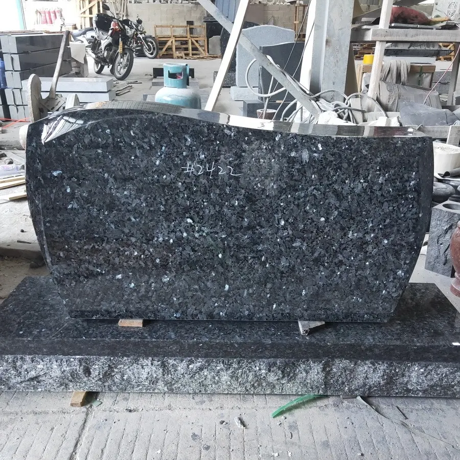 Simple design Blue pearl granite headstones and monuments