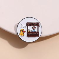 Broches en métal en gros, motif canard jaune mignon, design anime, cadeaux promotionnels, broche en alliage émaillé pour vêtements, en stock