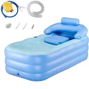 充气便携式浴缸成人聚氯乙烯可折叠独立式浴缸，带气泵防滑浴缸，适用于成人水疗儿童
